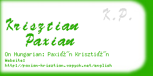 krisztian paxian business card